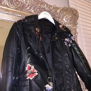 Blank NYC Embroidered Leather Jacket